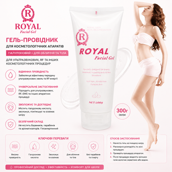Струмопровідний гель для апаратної косметології Royal Facial Gel 300 мл для мікрострумів, ультразвуку, RF-ліфтингу та EMS масажера