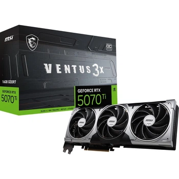 Видеокарта MSI GeForce RTX 5070 Ti 16GB Ventus 3X PZ OC Black (912-v531-673) EU [174856]
