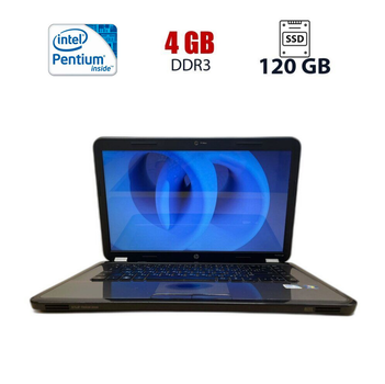Ноутбук Б-клас HP G6-1250er / 15.6" (1920x1080) TN / Intel Pentium B950 (2 (2) ядер по 2.10 - 2.1 GHz) / 4 GB DDR3 / 120 GB SSD / Intel HD Graphics / WebCam б/в
