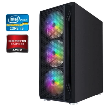 Игровой ПК 1stPlayer X5-BK RGB Tower / Intel Core i5-3470 (4 ядра по 3.2 - 3.6 GHz) / 16 GB DDR3 / 256 GB SSD + 500 GB HDD / AMD Radeon RX 470, 8 GB GDDR5, 256-bit / 500W / Win 10 Pro + Кабель питания б/у