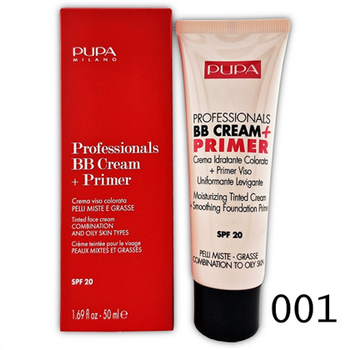 Тональный крем Pupa ВВ Cream + Primer Tone-Cream для комбинированной и жирной кожи 001 - Nude 50 мл