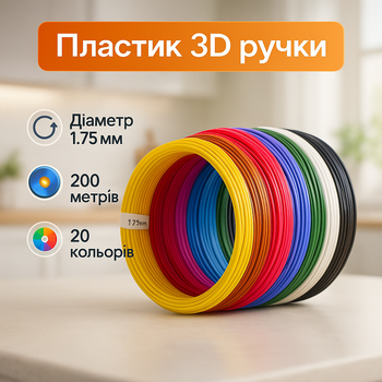 Филамент PLA 1.75 мм набор 20 цветов 3D-пластик 200 метров