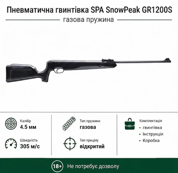 Пневматическая винтовка SPA Snow Peak GR1200S с газовой пружиной