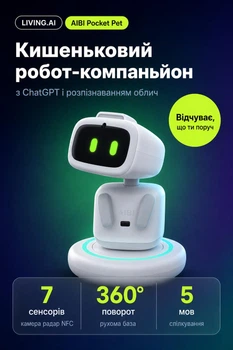 Интерактивный робот Living AI AIBI Pocket Pet айби с ChatGPT искусственным интеллектом умный карманный робот компаньон тамагочи мини робот игрушка для детей подарок ребенку мальчику девочке белый