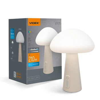 LED настольная лампа с аккумулятором VIDEX VL-TF25BG 4W 3000-6500K+RGB Beige