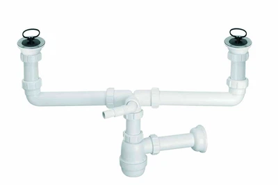 Сифон для кухонной мойки McAlpine двойной 2х6/4х50 мм (CDBAWW-P)