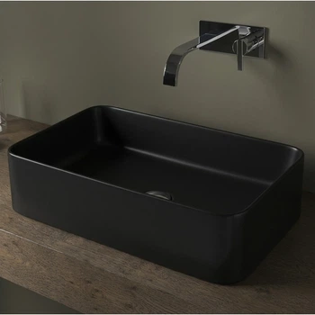 Раковина накладная Nic Design Semplice 550x360 прямоугольная, антрацит матовая (001481013)