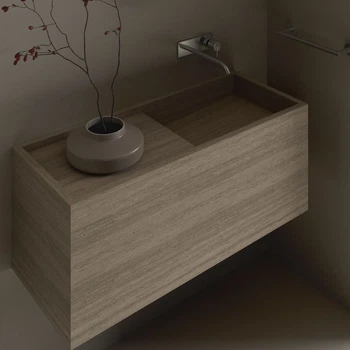 Раковина подвесная Luxestone Stonesink 1100x400 прямоугольная, коричневая матовая (Stonesink_model_8_1)