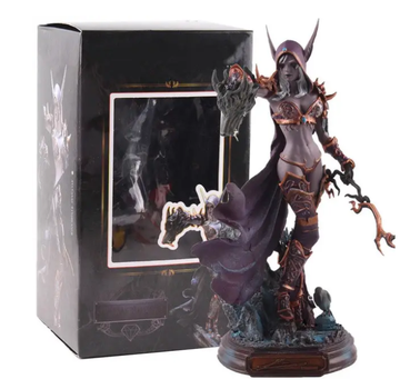 Фигурка Sylvanas Windrunner Ghost Queen World of Warcraft / Сильвана Ветрокрыла Варкрафт / Статуэтка BauTech Tribal Queen Sylvanas – коллекционная аниме фигура Королевы Сильваны 22 см на подставке
