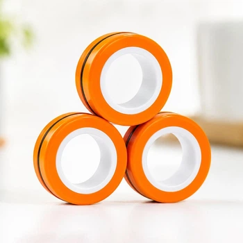 Антистрес іграшка Магнітні кільця Magnetic Rings, спінер для рук, Помаранчевий (Fidget Rings)
