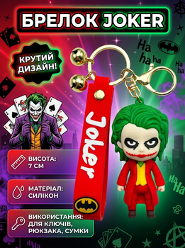 Брелок Джокер Joker іграшка на рюкзак, ключі 7 см Bre_51