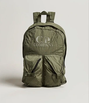 Рюкзак C.P. Company Taylon P Nylon Backpack с вышитым логотипом цвета хаки.