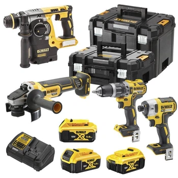 Набір акумуляторного інструменту DeWALT 4в1 (КШМ, шурупокрут, ударний шурупокрут, перфоратор( DCK422P3T-QW)