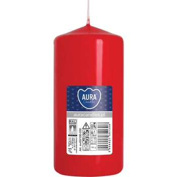 Свеча цилиндр Aura (Bispol) 5х10 см. Красная (27178)