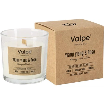 Свеча ароматичная з дерев'яним гнотом Aura (Bispol) Ylang ylang & Rose 40 час. (27686)