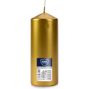 Свчічка циліндр Aura (Bispol) 6х15 см. Золотий (27532)