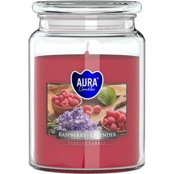 Свеча ароматичная Aura (Bispol) Малина – Белая лаванда (27650)