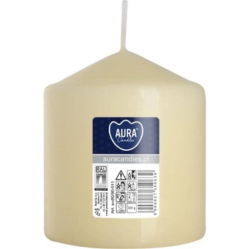 Свеча цилиндр Aura (Bispol) 8х9 см. Кремовая (27451)
