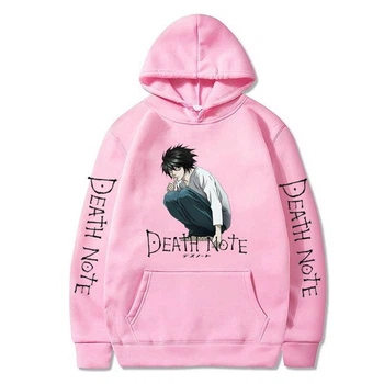 Худі оверсайз Зошит Смерті (Death Note) — Ел Лайтмут [рожеве]