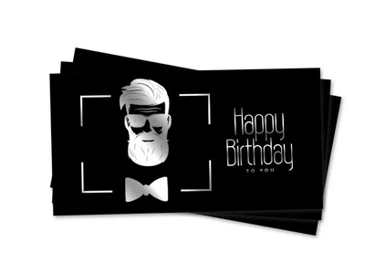 Конверт для грошей чоловікові Happy Birthday to You Чорний