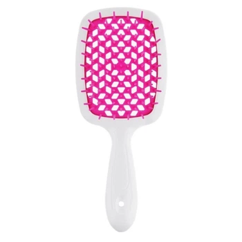 Щітка для волосся Janeke Superbrush 20 см*8 см біла з фуксією
