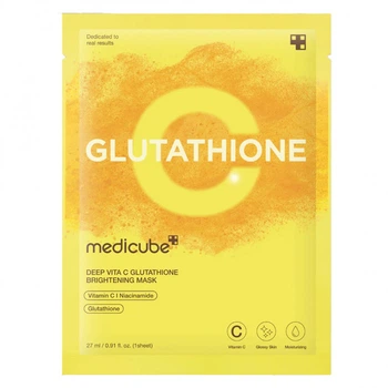 Тканинна маска з вітаміном С та глутатіоном для освітлення та сяйва Medicube Deep Vita C Glutatihione Brightening Mask, 27 мл