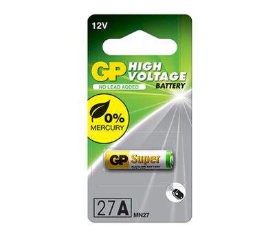 Батарейка высоковольтная GP Alkaline A27 12V MN27 1 шт блистер