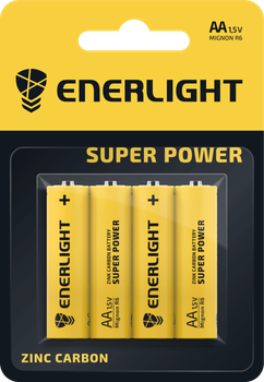 Батарейка пальчик ENERLIGHT Super Power AA 1.5V блістер 4 шт.