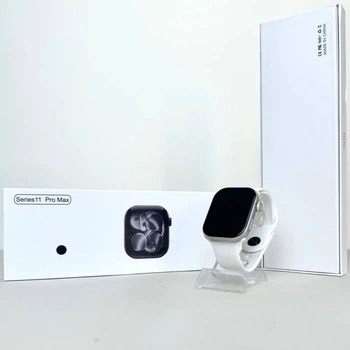 Умные часы Smart T11 Pro Max для взрослых с шагомером и пульсометром Белые