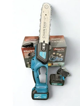 Акумуляторна ланцюгова пила Krafftec 52V 6Ah 2500 Вт безщіткова 12" (30 см) 10000 об/хв автоматичне змащення АКБ 2 шт кейс