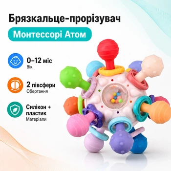 Брязкальце прорізувач Монтессорі іграшка для дітей, куля Атом