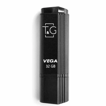 USB-флешка 32 Гб T&G Vega 121 чорний пластиковий і металевий корпус для зберігання даних