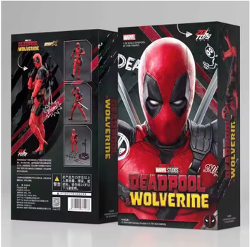 Коллекционная фигурка Deadpool из фильма Deadpool & Wolverine 18 см – движущаяся экшн-фигура action figures Дедпул Marvel с аксессуарами, статуэтка супергероя Марвел в подарочной коробке