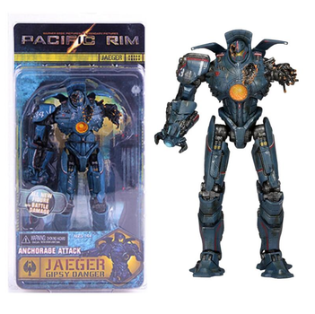 Коллекционная экшн-фигурка работа Pacific Rim «Gipsy Danger – Anchorage Attack» — боевой меха-егерь с боевыми повреждениями Тихоокеанский Рубеж, подвижная Action Figure Pacific Rim