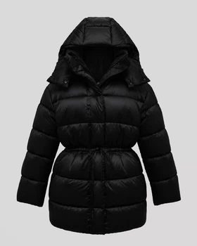 Пуховик жіночий на кулісі із сатиновим блиском X-Woyz LS-8968-8 59371 L чорний