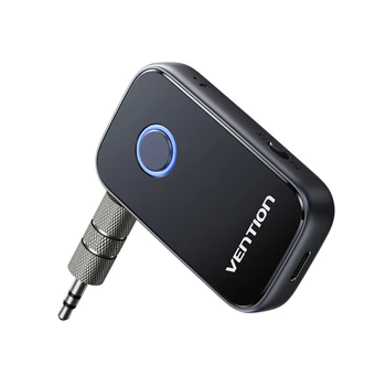 Аудиоадаптер Vention 300 мА·ч режимы RX и TX Bluetooth 6.0 разъем 3,5 мм для входа и выхода до 12 ч в RX и до 9 ч в TX SBC и AAC USB-C 5 В для зарядки серый (NAOH0)