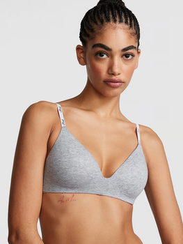 Бесшовный бюстгальтер без пуш-ап серого цвета VICTORIA'S SECRET PINK р. 75D/34D арт. 30474