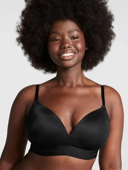 Бесшовный бюстгальтер без пуш-ап черного цвета VICTORIA'S SECRET PINK р. 75D/34D арт. 30483