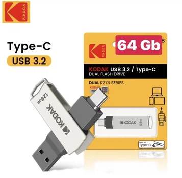 Флеш накопитель USB 2 в 1 Kodak 64 GB Type-C USB 3.2 для телефона и компьютера