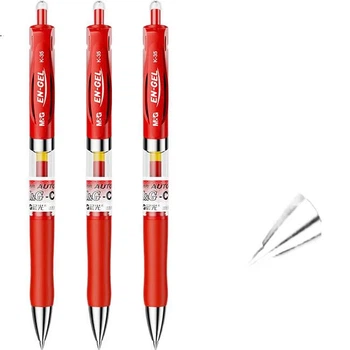 Висувна гелева ручка M&G Stationery K35, студентська червона ручка 0,5 мм, ручка для підпису, ручка з кулястим наконечником для бізнесу, високоякісне офісне приладдя, червона, 12 ручок/коробка