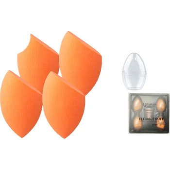 Спонжи для макияжа UPLUS Beauty Blender, не впитывают пудру, с режущей кромкой, подарочная коробка из 4 штук с подставкой и футляром для хранения, специально разработаны для жидкой тональной основы.