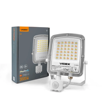 LED прожектор VIDEX F5 30W 3000-5000-6500K с датчиком движения 230V White (VL-F5-030CW-S)