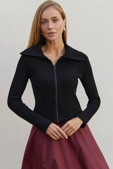 Чорная кофта из итальянской вязки L-XL