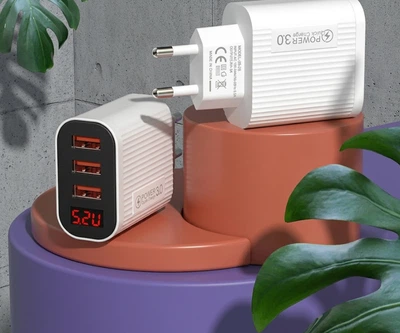 Зарядное на 3 USB 36-2S с вольтметром-амперметром 5V 3A