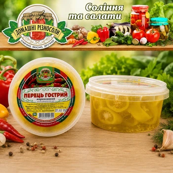 Перець гострий , ТМ "Домашні різносоли" 500г