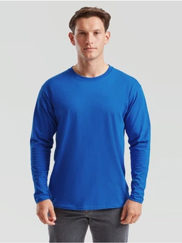 Мужская футболка с длинным рукавом Fruit of the Loom Valueweight Long Sleeve 100% хлопок,размер XL, Синий (электрик)