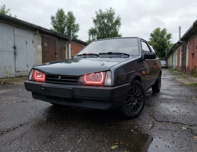 Комплект ангельських очей холодний неон ВАЗ 2108 2109 21099 Lada Samara червоний на праву та ліву фару (не фари)