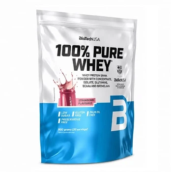 Протеїн BioTech USA 100% PURE WHEY (900 грамів) Смак Полуниця