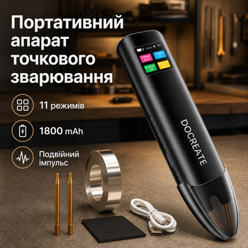 Портативный аппарат точечной сварки для аккумуляторов 1800 мА·ч, 11 уровней мощности, двойной импульс, ручной и автоматический режимы