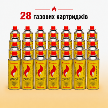 Газовый баллон универсальный 28 шт. Interglobus бутан 225g